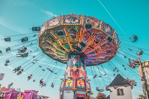 Chairoplane at the Schueberfouer in Luxembourg City.